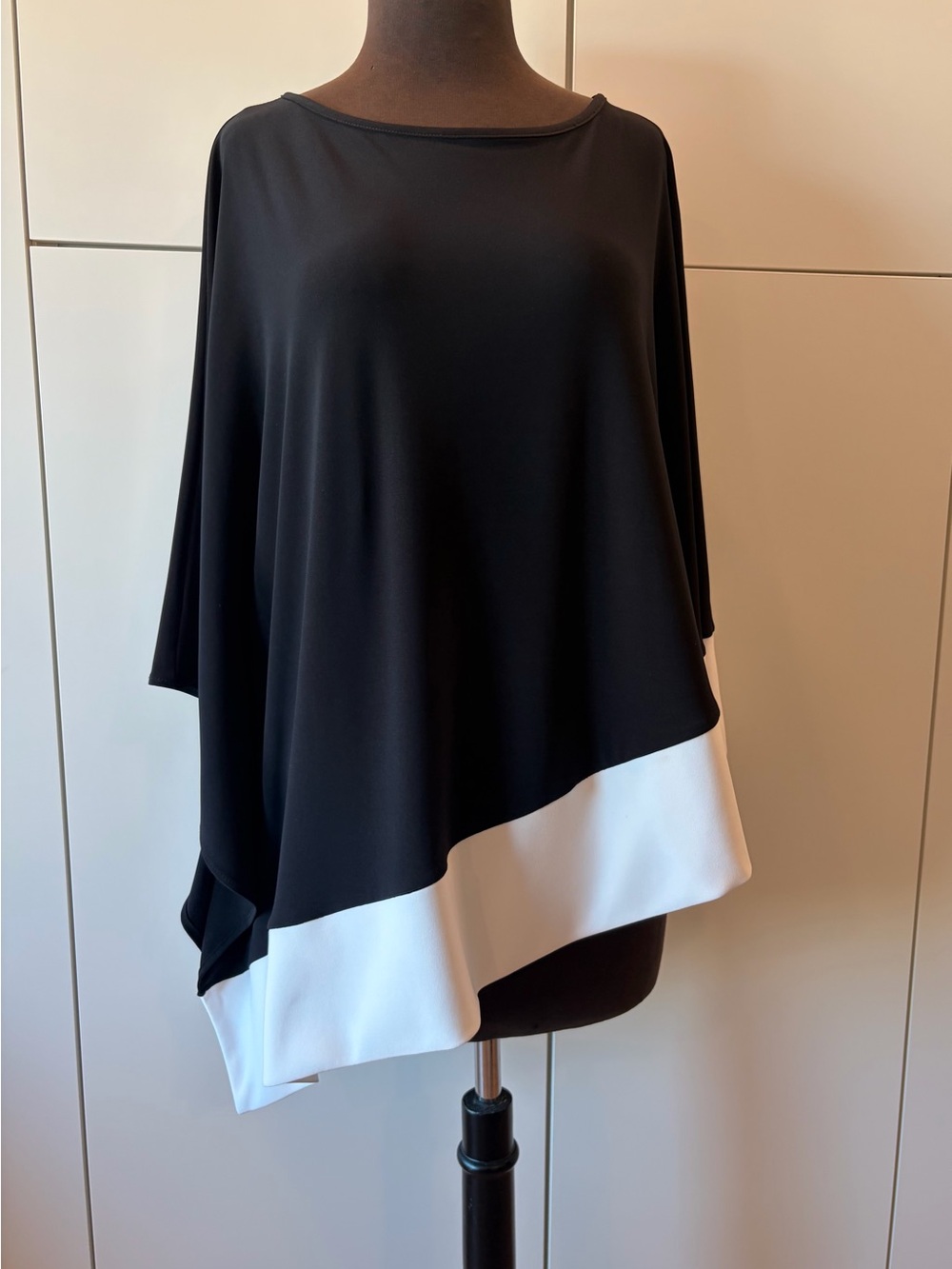 Joseph Ribkoff Black Tunic with White Band Hem